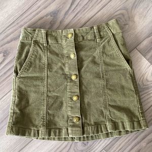 Forever 21 a-line corduroy skirt with buttons